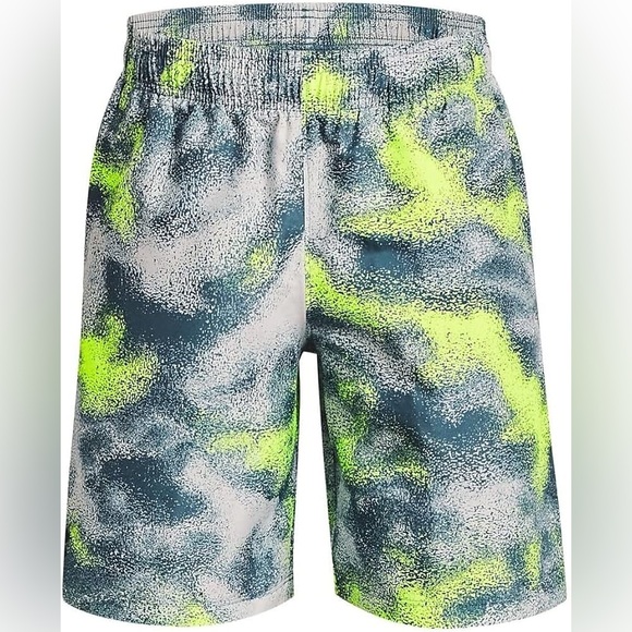 Under Armour Athletic Green & Blue Shorts size L youth - Picture 1 of 10